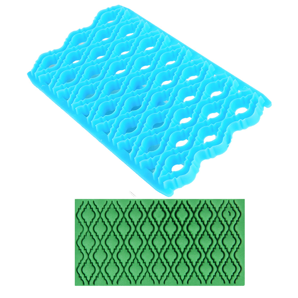 FineDecor Engraved Diamond Shape Fondant Quilt Mold Embosser Biscuit Mold Cookie Cutter For Cupcake Decoration And Cake Decorating DIY Tool - FD 3266