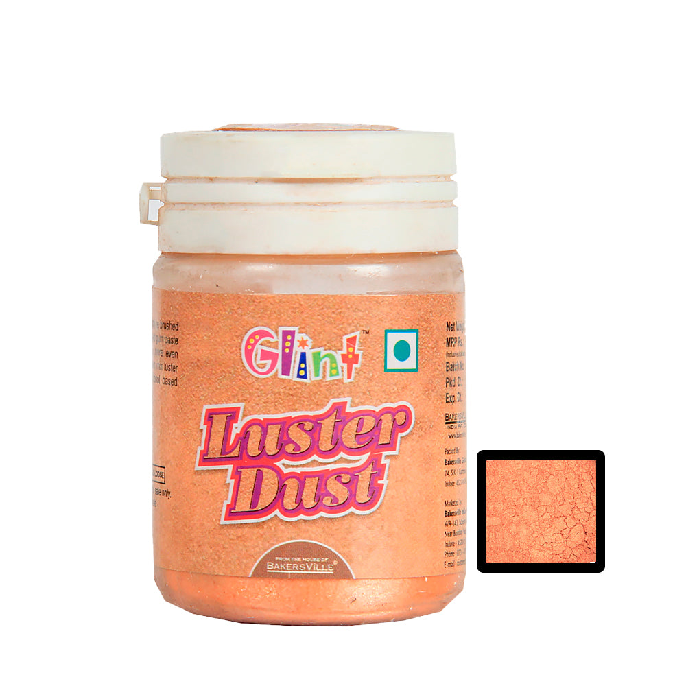 Glint Edible Luster Dust (Rose Gold), 10g, Pearl Dust, Edible Sparkle Dust, Edible Product for Cake Decor, Glittering Shiner Dust, Rose Gold - 10g