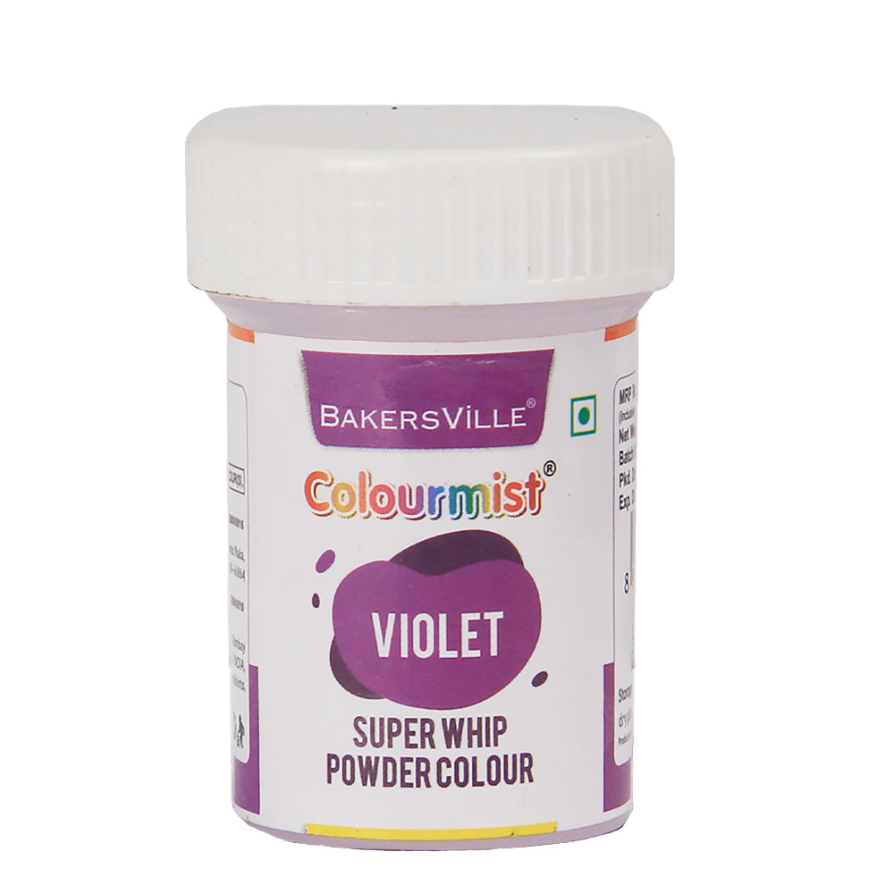 Colourmist Super Whip Edible Powder Colour, (Violet), 5g | Powder Colour For Cream / Icing / Fondant / Frosting / Dessert / Baking |