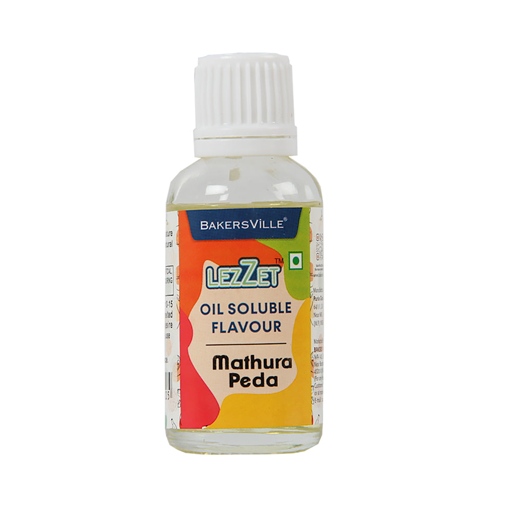 Lezzet Premium Concentrated Oil Soluble Flavour Essence (Mathura Peda) for Chocolate, Cake, Candy, Cookies, IceCream, Dessert | Sugar-Free | 30ml