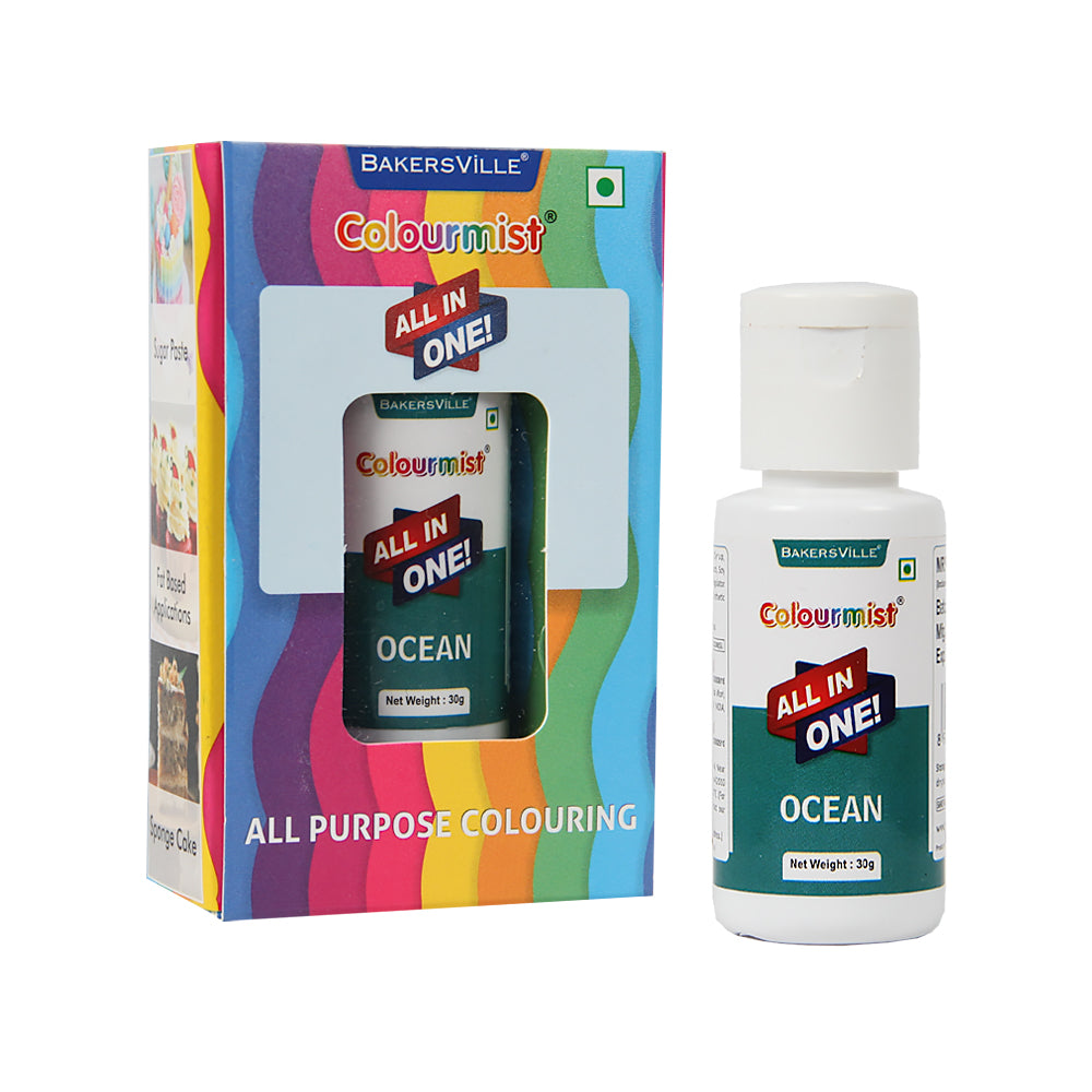 Colourmist All In One Food Colour (Ocean), 30g | Multipurpose Concentrated Food Color for Chocolates, Icing, Sweets, Fondant & for All Food Products