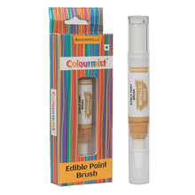 Load image into Gallery viewer, Colourmist Edible Paint Brush With Metallic Paint ( Metallic Gold ) | Food Colour Paint Brush For Dessert | 1pc
