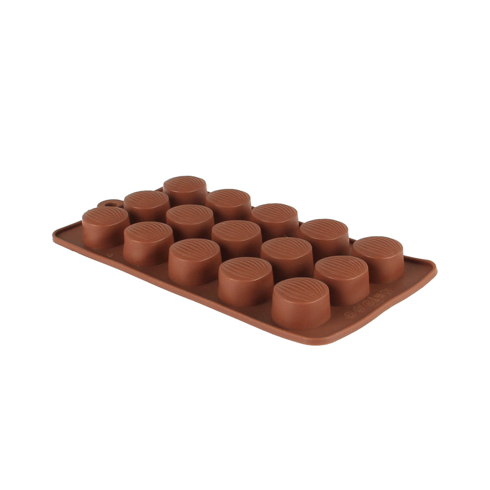 Finedecor Silicone Round Shell Shape Chocolate Mould - FD 3148, (15 Cavities)