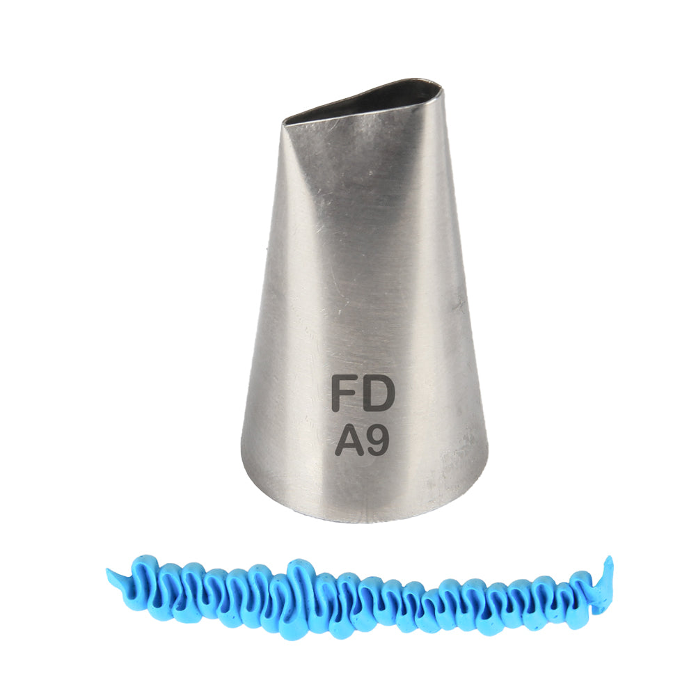 FineDecor Piping Tip, Stainless Steel Icing Piping Nozzle Tip, Cake Decorating Tools Cream Puff Decor Pastry Icing Piping Tool for Baker, 1psc (A9)