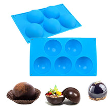 Load image into Gallery viewer, FineDecor Semi Sphere Silicone Non Stick Molds, 5 Cavity Chocolate Mould, Baking Mold for Making Hot Chocolate Bombs,Cake,Jelly,Dome Mousse (FD 3185)
