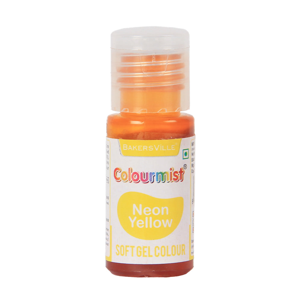 Colourmist Soft Gel Paste Food Color, (Neon Yellow), 20g | Edible Gel Colour For Fondant / Dessert / Baking |