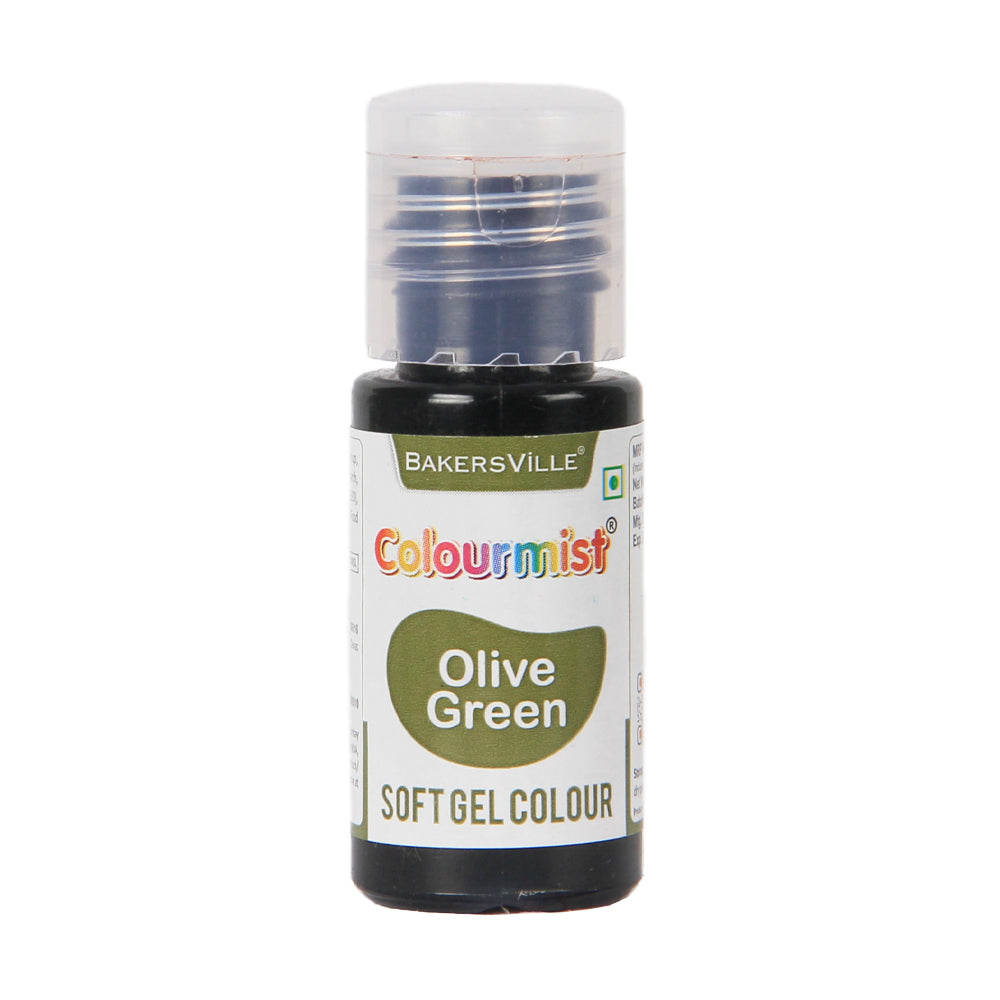 Colourmist Soft Gel Paste Food Color, (Olive Green), 20g | Edible Gel Colour For Fondant / Dessert / Baking |
