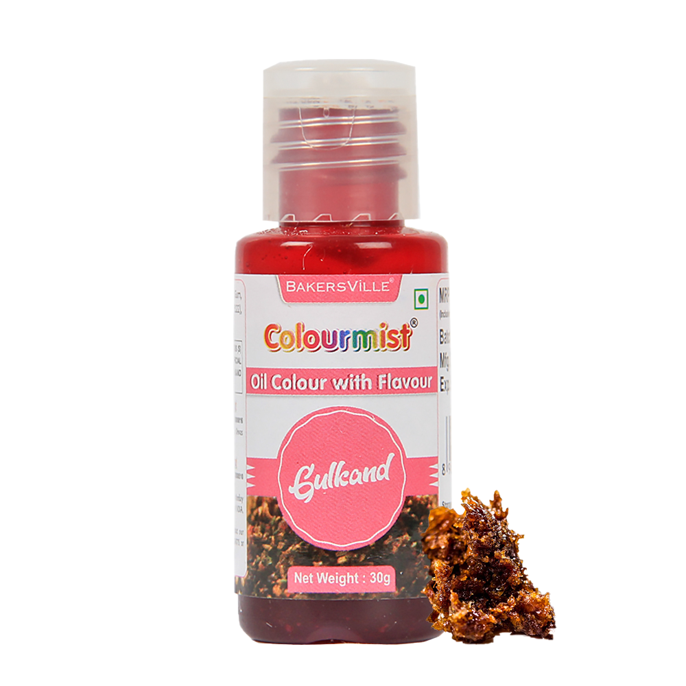 Colourmist Oil Colour With Flavour (Gulkand), 30g | Chocolate Oil Gulkand Flavour with Gulkand Colour | Chocolate Oil Gulkand Emulsion |, 30g