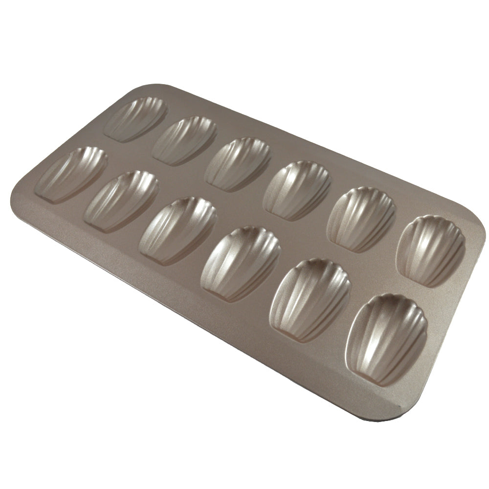 FineDecor Madeleine Pan (12-Cavity) Non-Stick Seashell Shape Madeleine Mold / Baking Mold, FD 3030
