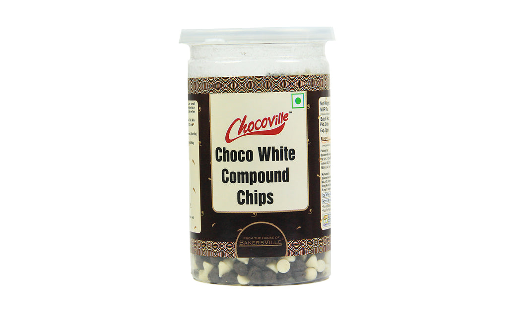 CHOCOVILLE - COMPOUND CHIPS - CHOCO WHITE , 200 Gm