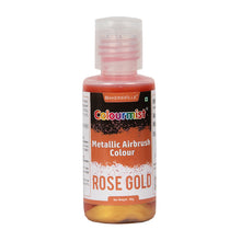 Load image into Gallery viewer, Colourmist Concentrated Vibrant Airbrush Metallic Food Colour (METALLIC ROSE GOLD), 50g | Airbrush Colour For Cake, Choclate, Fondant, Icing and more
