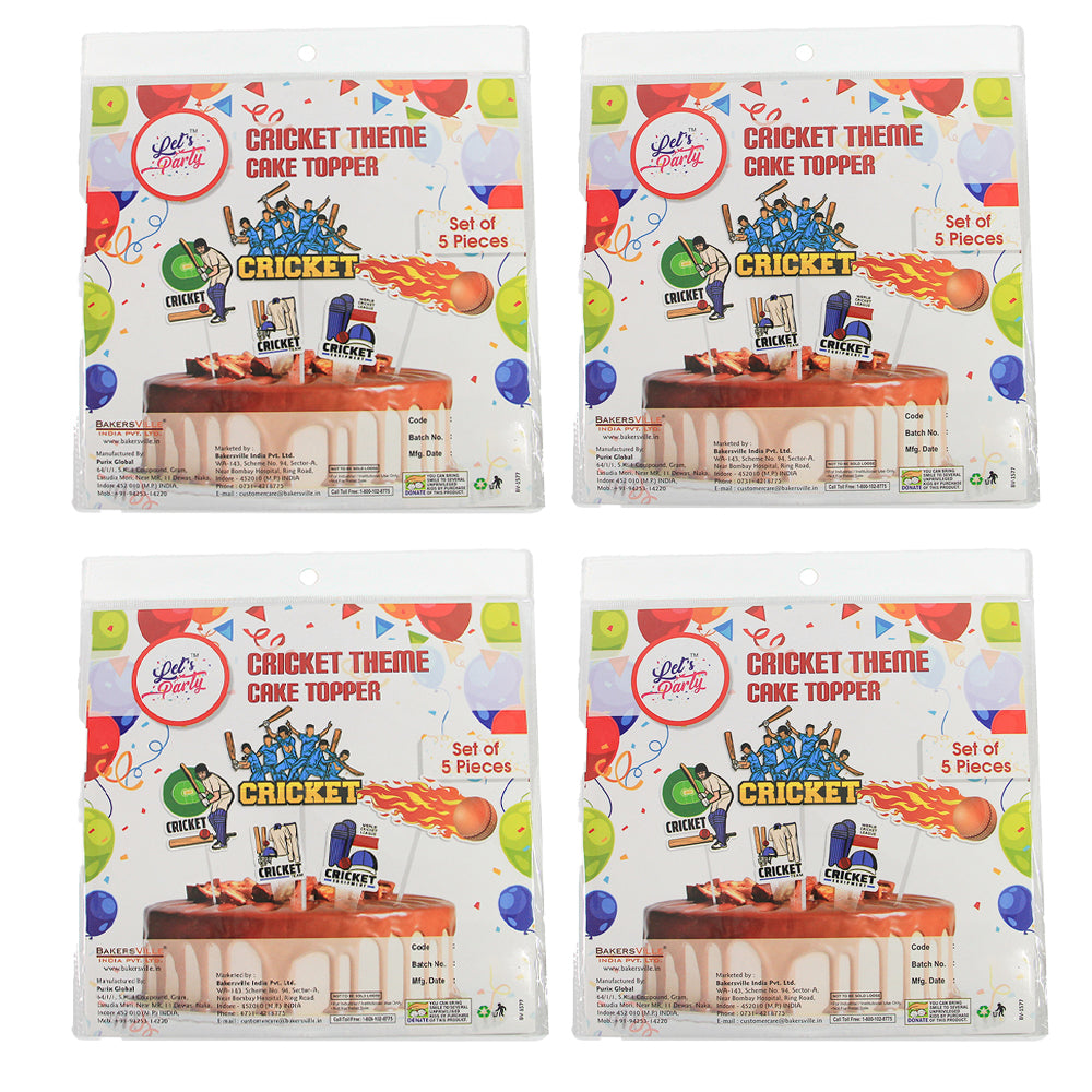 LET'S PARTY - CAKE TOPPER - CRICKET THEME PACK - LP 2952
