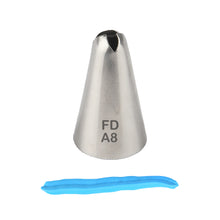 Load image into Gallery viewer, FineDecor Piping Tip, Stainless Steel Icing Piping Nozzle Tip, Cake Decorating Tools Cream Puff Decor Pastry Icing Piping Tool for Baker, 1psc (A8)
