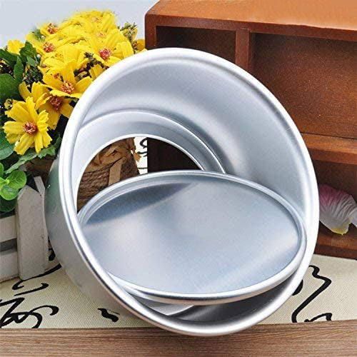 FineDecor Premium Aluminium Cake Pan/Mould Removable Bottom, Round Shape (8 inch diameter inch height), FD 3025