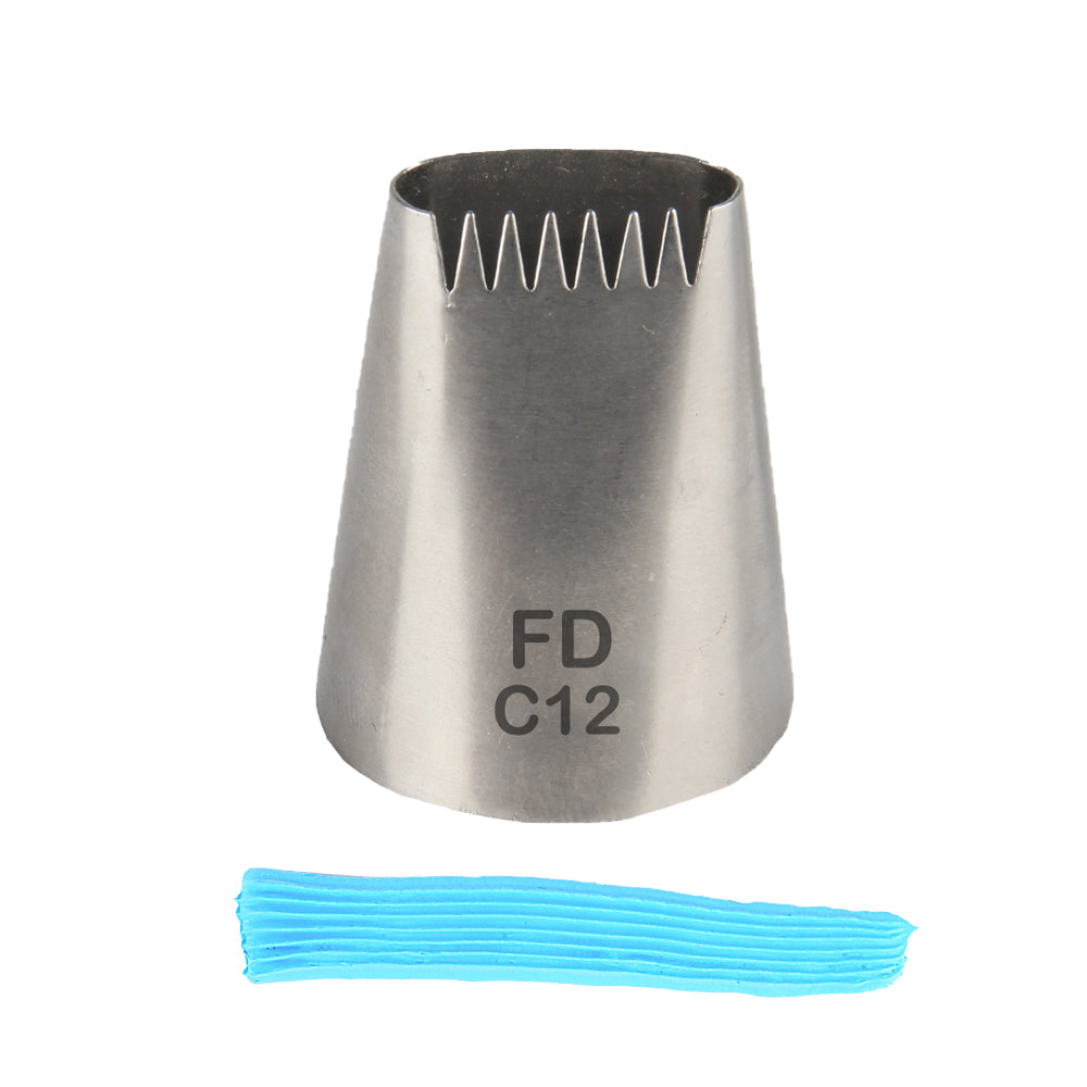 FineDecor Large Piping Tip, Stainless Steel Icing Piping Nozzle Tip, Cake Decorating Tools Cream Puff Decor Pastry Icing Tool for Baker, 1psc (C12)