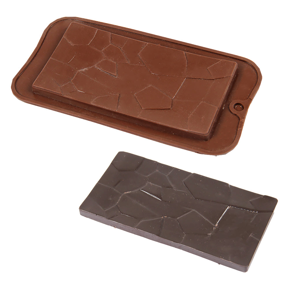 FineDecor Silicone Mould Cracked Chocolate Bar Shape Mould | Candy Mould | Jelly Mould | Baking Silicon Bakeware Mold | FD 3533