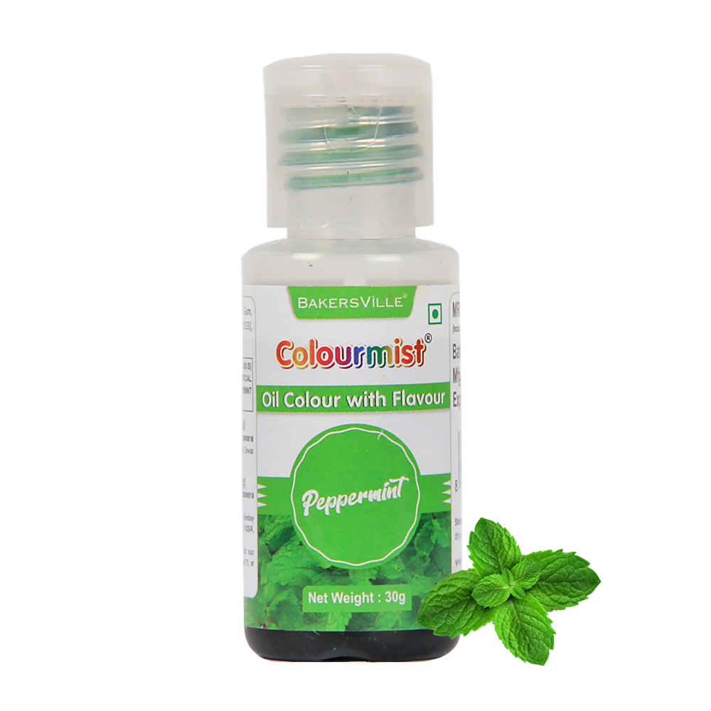 Colourmist Oil Colour With Flavour (Peppermint), 30g | Chocolate Oil Peppermint Flavour with Peppermint Colour |Peppermint Emulsion |