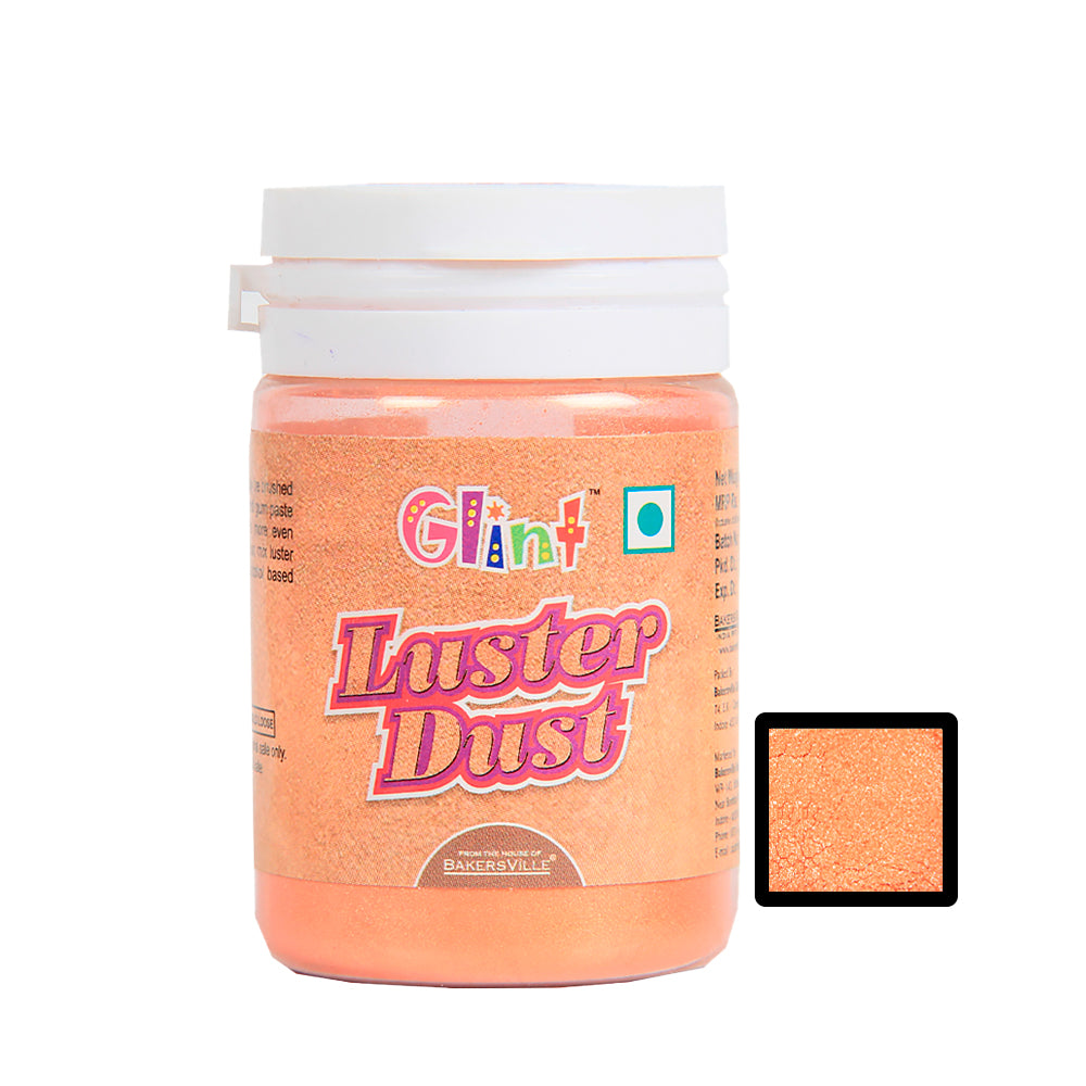 Glint Edible Luster Dust ( Orange ), 10g | Pearl Dust | Edible Sparkle Dust | Edible Product for Cake Decor | Glittering Shiner Dust | Orange - 10g