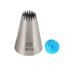 Load image into Gallery viewer, FineDecor Piping Tip, Stainless Steel Icing Piping Nozzle Tip, Cake Decorating Tools Cream Puff Decor Pastry Icing Piping Tool for Baker, 1psc (A14)

