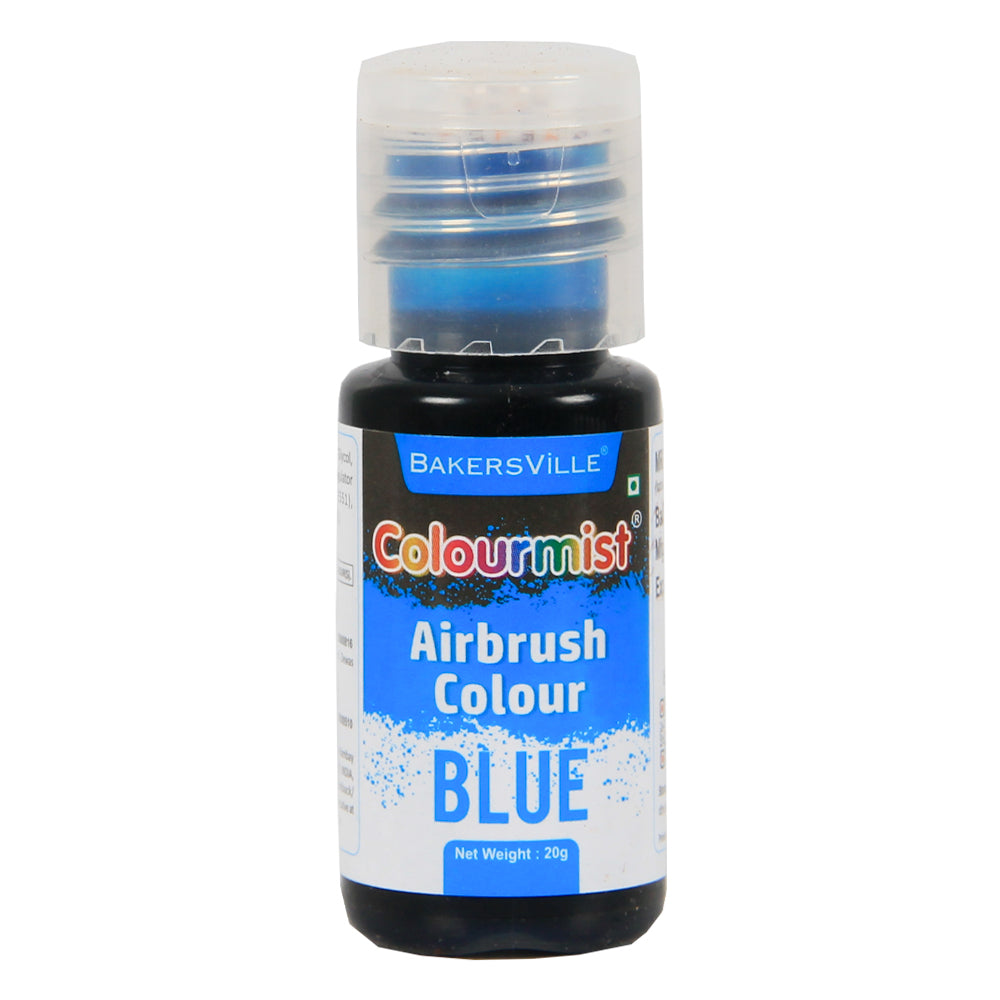 Colourmist Edible Concentrated Vibrant Airbrush Colour (BLUE), 20g | Airbrush Colour For Cakes, Choclate, Fondant, Icing and more | BLUE, 20g
