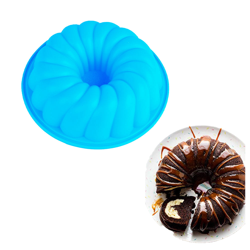 2 Pack Silicone Bundt Cake Pan, Fluted Pound Jello Baking Molds