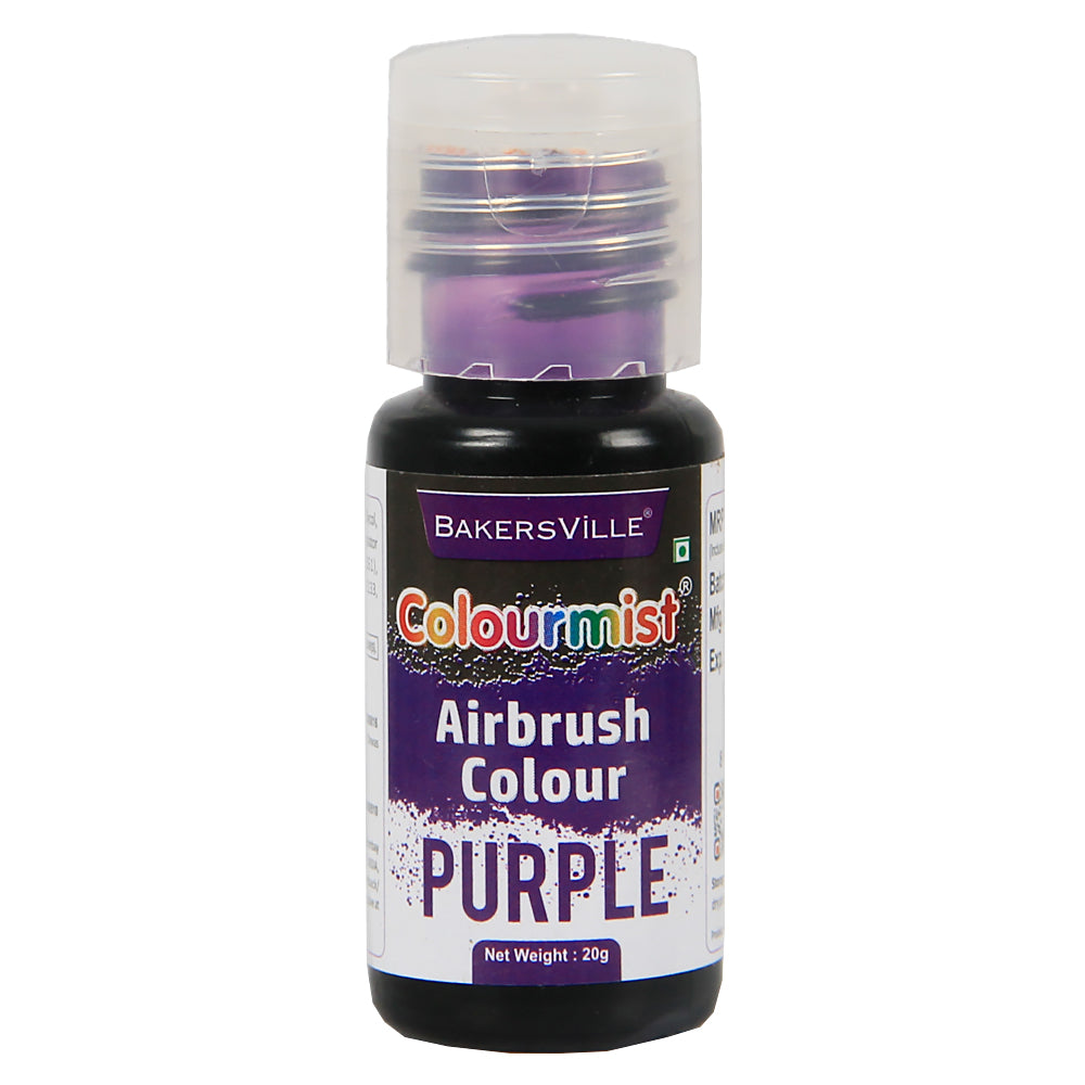 Colourmist Edible Concentrated Vibrant Airbrush Colour (PURPLE), 20g  | Airbrush Colour For Cakes, Choclate, Fondant, Icing and more | PURPLE, 20g