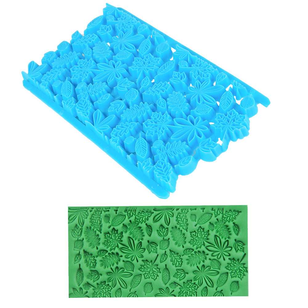 FineDecor Leafs & Flowers Pattern Shape Fondant Quilt Mold Embosser Biscuit Mold Cookie Cutter For Cupcake And Cake Decoration - FD 3272