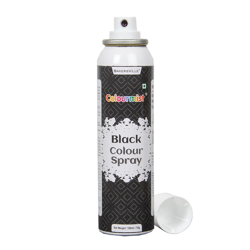 Colourmist Premium Colour Spray (Black), 100ml | Cake Decorating Spray Colour for Cakes, Cookies, Cupcakes Or Any Consumable For A Dazzling Effect