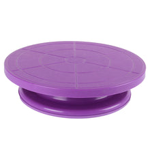 Load image into Gallery viewer, FineDecor Non Slip Plastic Cake Server 28 cm, 360° Degree Rotating Cake Turntable, Cake Decorating Stand, Cake Stand for Icing(Purple), FD 3299
