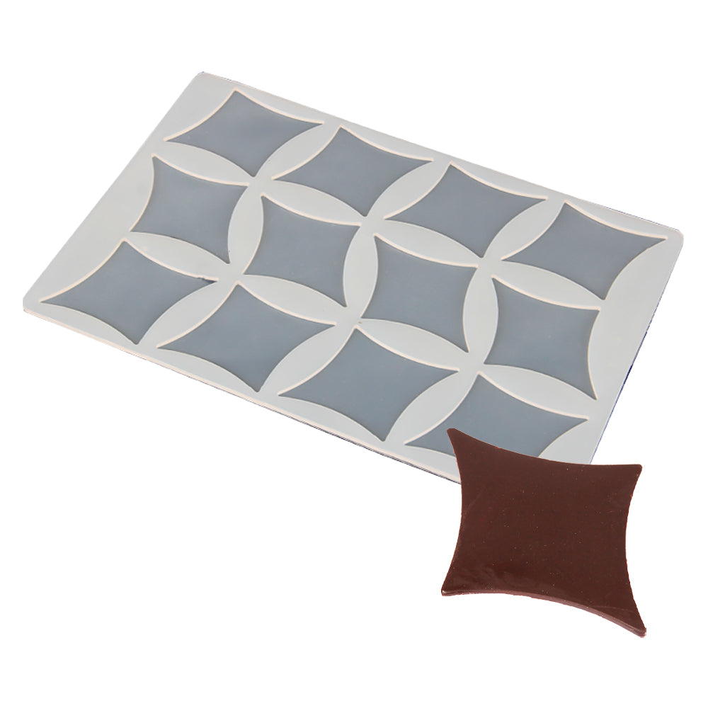 FineDecor Square Diamond Pattern Silicone Chocolate Garnishing Mould (6 Cavity), Garnishing Sheet For Chocolate And Cake Decoration, FD 3544