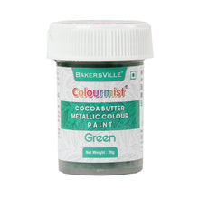 Load image into Gallery viewer, Colourmist Cocoa Butter Metallic Colour Paint (Metallic Green), 20g | Color Paint For Chocolate, Icing, Airbrush, Gumpaste | Metallic Green, 20g

