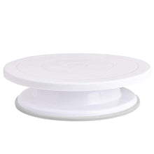 Load image into Gallery viewer, FineDecor Non Slip Plastic Cake Server 28 cm, 360° Degree Rotating Cake Turntable, Cake Decorating Stand, Cake Stand for Icing(White), FD 3296
