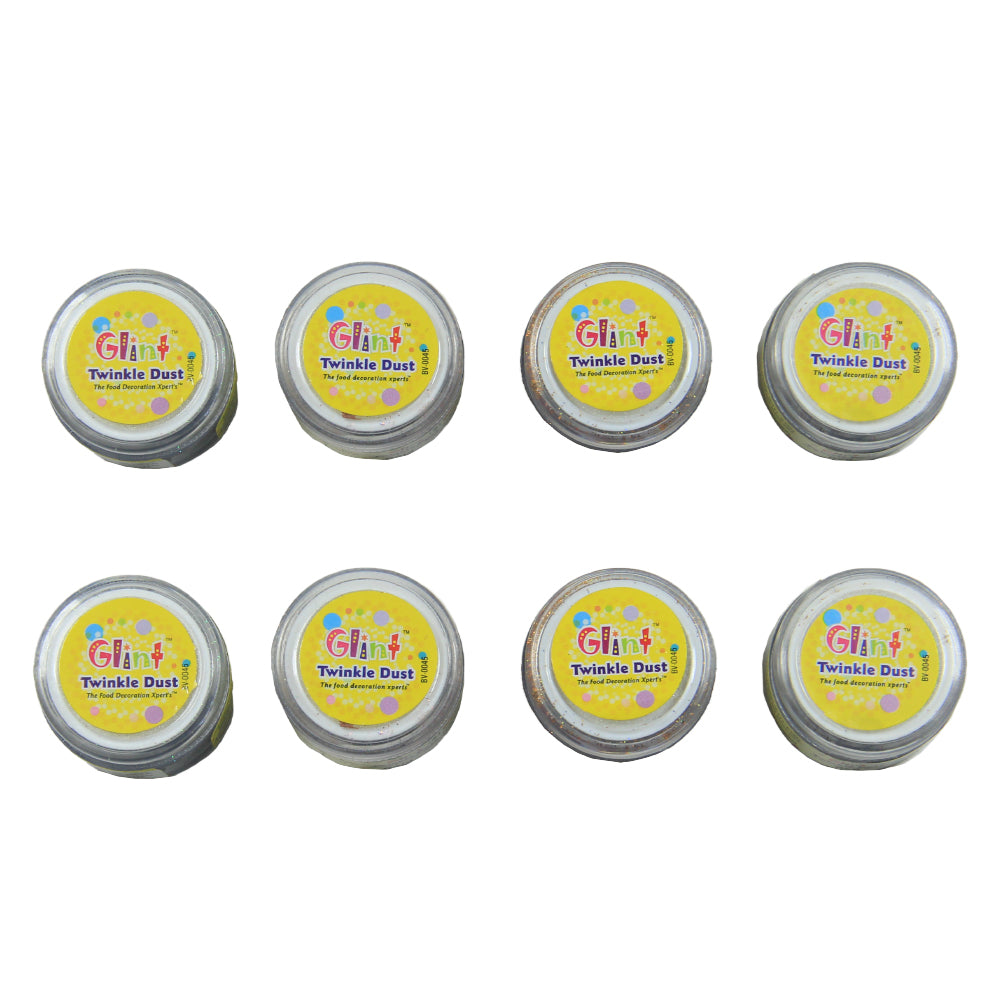 GLINT - TWINKLE DUST - ASSORTED - (5 GM X 8 BOTTLES X 1 TRAY)