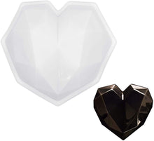 Load image into Gallery viewer, FineDecor Diamond Heart Shape Silicone Mousse/Pinata Cake Mould, Mousse Fudge 3D Heart Mould for Chocolate Baking Pan, FD 3177
