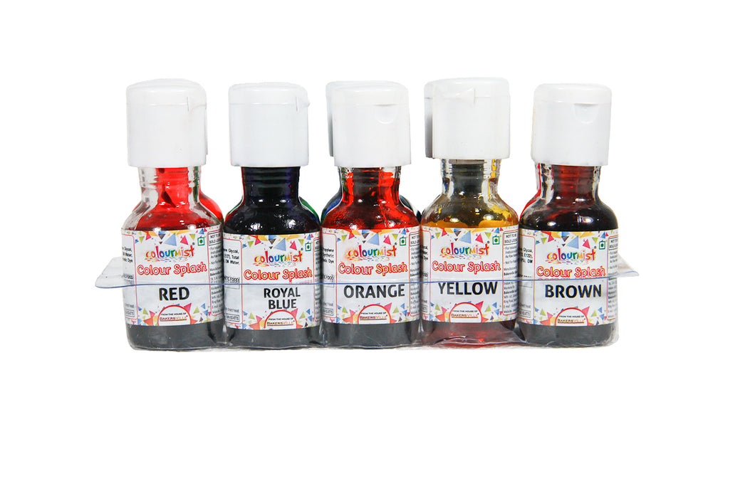 Colourmist Colour Splash Assorted 20 Gm, Pack of 10 Colours (Yellow, Orange, Green, Blue, Purple, Red, Brown, Pink, Royal Blue, Red Strawberry)