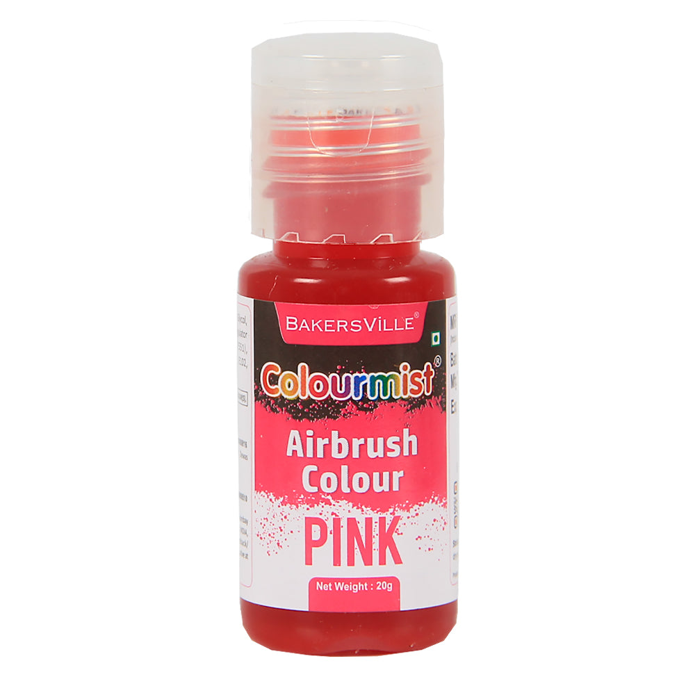 Colourmist Edible Concentrated Vibrant Airbrush Colour (PINK), 20g  | Airbrush Colour For Cakes, Choclate, Fondant, Icing and more | PINK, 20g