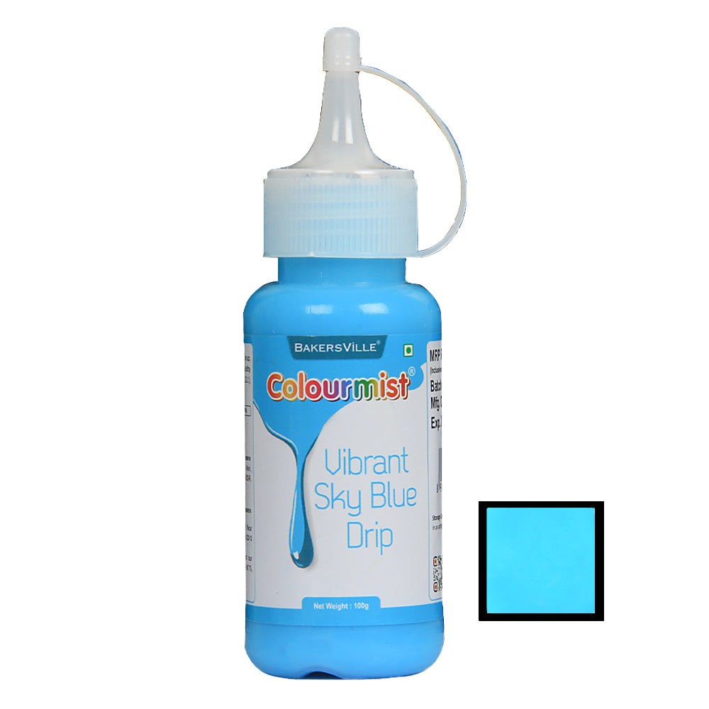 Colourmist Cake Decorating Drip ( Vibrant Sky Blue ), Edible Vibrant Colour Drip ( Sky Blue ), 100 gm