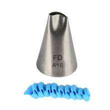 Load image into Gallery viewer, FineDecor Piping Tip, Stainless Steel Icing Piping Nozzle Tip, Cake Decorating Tools Cream Puff Decor Pastry Icing Piping Tool for Baker, 1psc (A16)
