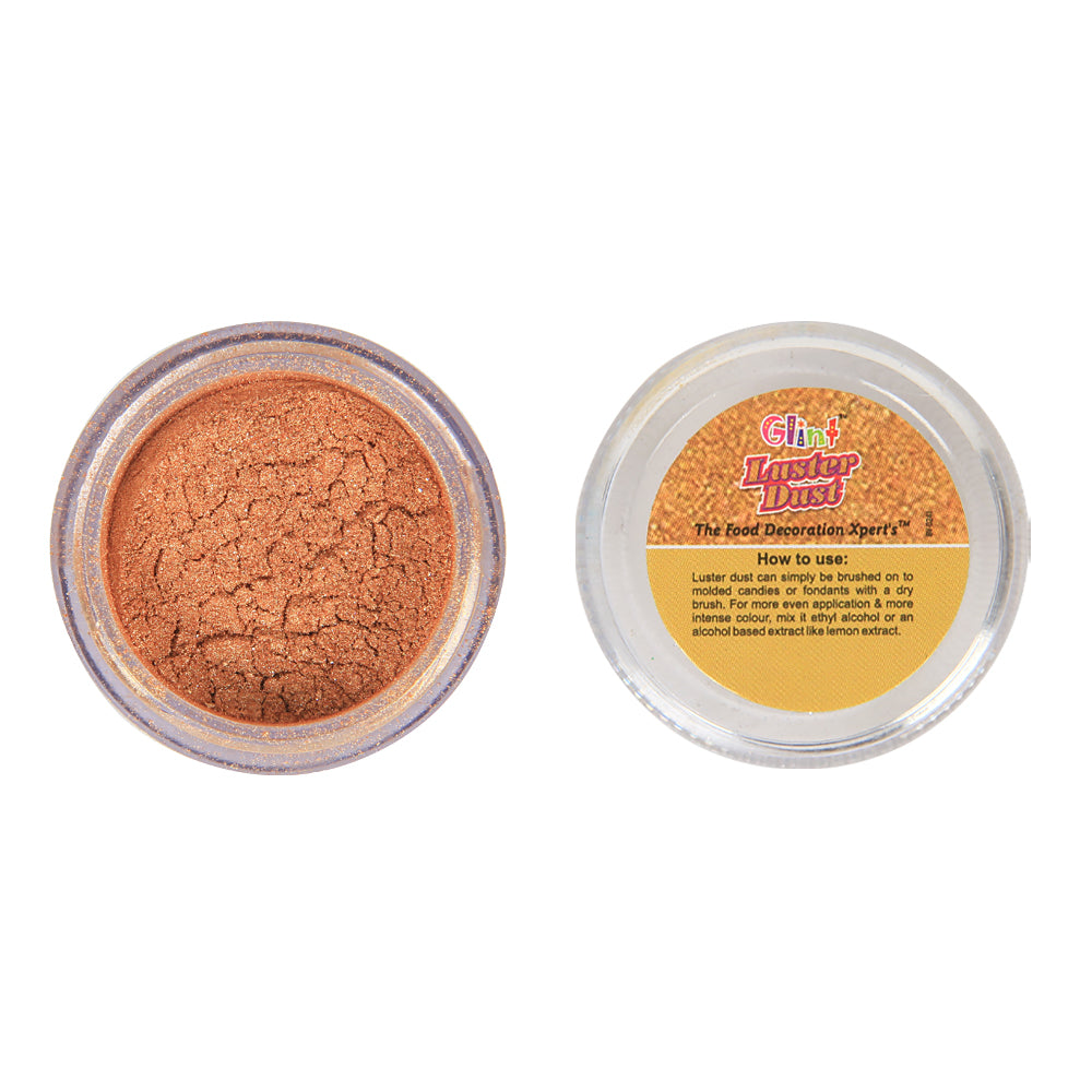 Glint Edible Luster Dust ( Copper ), 5g | Pearl Dust | Edible Sparkle Dust | Edible Product for Cake Decor | Glittering Shiner Dust | Copper - 5g