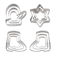 Load image into Gallery viewer, FineDecor Cookie Cutter Stainless Steel Cookie Cutter Set (Glove Shape, Star Shape, Left &amp; Right Shoes Shape) (12 Pieces) - FD 3100
