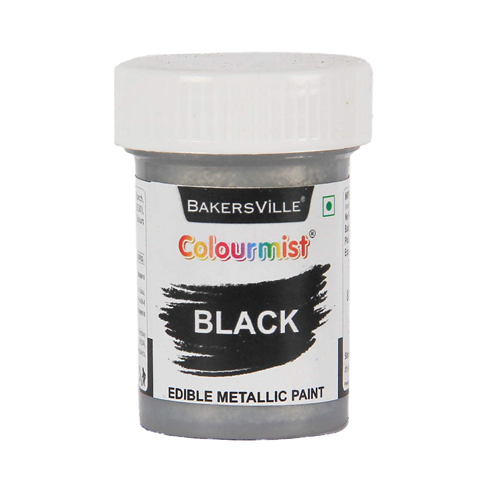 Colourmist Edible Metallic Paint (Black), For Cake / Icing / Fondant / Craft, 20g