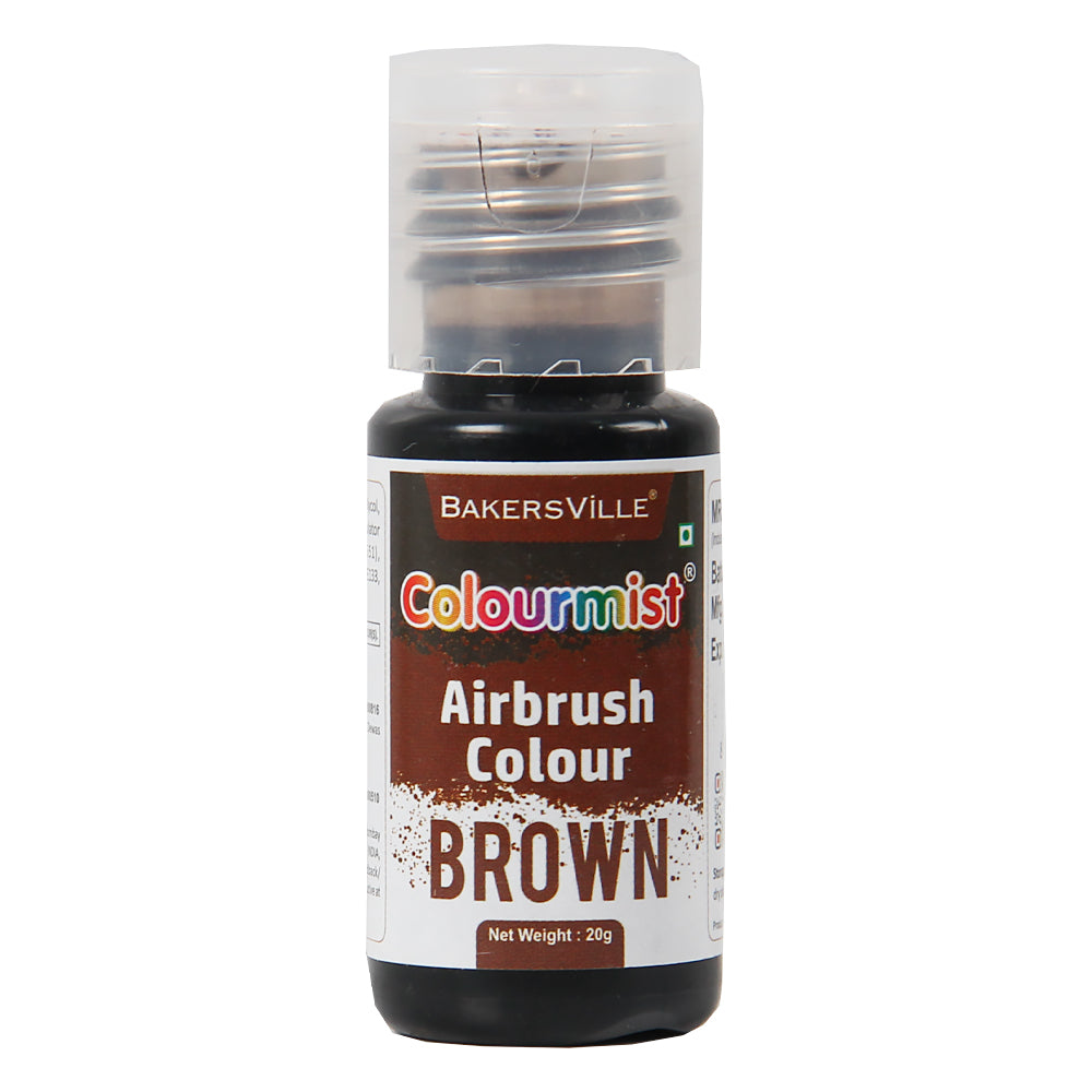 Colourmist Edible Concentrated Vibrant Airbrush Colour (BROWN), 20g  | Airbrush Colour For Cakes, Choclate, Fondant, Icing and more | BROWN, 20g