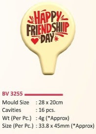 Foodecor Friendship Day Theme Decorative Transfer Mould (Pack of 2) - BV 3255