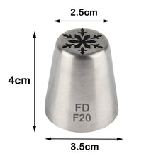 Load image into Gallery viewer, FineDecor Russian Piping Tip, Cake Decoration Nozzle Cream Icing Nozzle Tip Stainless Steel Nozzle Cream Puff Decor Pastry Icing Tool, 1psc (F20)
