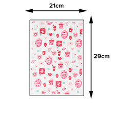 Load image into Gallery viewer, FooDecor Proffessionals Printed Edible Wafer Paper Sheets, Cake Decoration Sheet, Love Design Theme Dye Frosting Sheet, Cake Wrap, A4 Size - BV 3041

