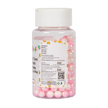 Load image into Gallery viewer, Glint Dual Tone Pearl Balls for Cake Decoration ( 7mm ) ( White &amp; Pink ), 75g | Dual Colour Cake Sprinkle For Cake Decoration | 75g
