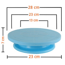 Load image into Gallery viewer, FineDecor Non Slip Plastic Cake Server 28 cm, 360° Degree Rotating Cake Turntable, Cake Decorating Stand, Cake Stand for Icing(Blue), FD 3297
