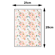 Load image into Gallery viewer, FooDecor Proffessionals Printed Edible Wafer Paper Sheets, Cake Decoration Sheet, Floral Theme Dye Frosting Sheet, Cake Wrap, A4 Size - BV 3038
