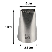 Load image into Gallery viewer, FineDecor Large Piping Tip, Stainless Steel Icing Piping Nozzle Tip, Cake Decorating Tools Cream Puff Decor Pastry Icing Tool for Baker, 1psc (B22)
