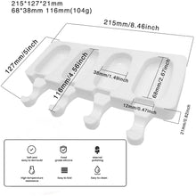 Load image into Gallery viewer, FineDecor Premium Silicone Cakesicle Mould Popsicle Easy Ice Cream Bar Mould, 4 Cavity (White), FD 3192
